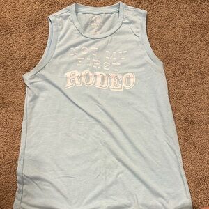 Blue Sleeveless Kids Top - 'Not My First Rodeo'